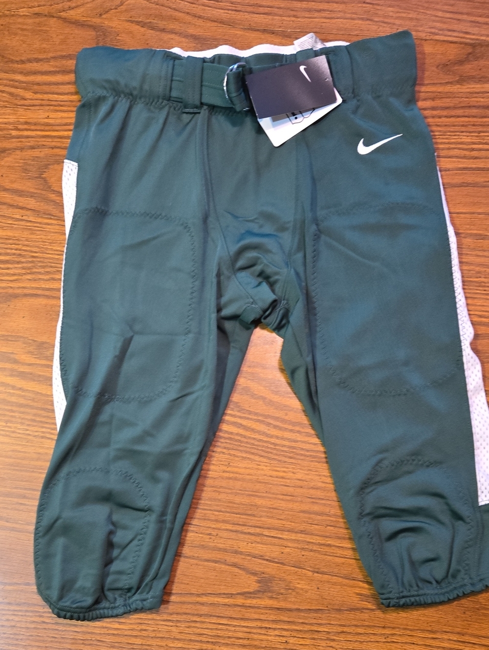 Nike Mens Dark Green Athletic Pants with White Side Panels